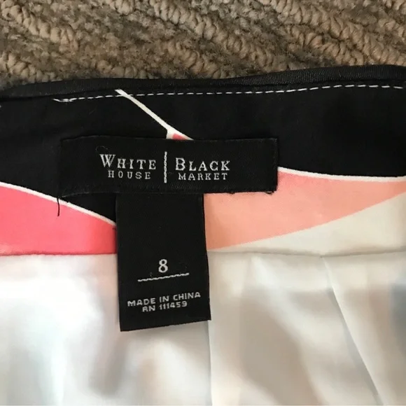 White House Black Market 
Black, Pink, and White Pencil Skirt for Cocktail - Picture 2 of 2